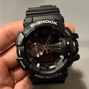 Casio G-Shock Analog Digital Black Resin Round Men's Watch